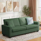 83W Modern 3-Seater Sofa with Deep Seat, Soft Fabric, Wide Armrest, Removable Washable Cushion Cover