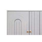 60-in Modern Blue/ Grey Lacquered 4 Door Wooden Sideboard Buffet Server Accent Storage Cabinet