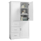 Tall and Wide Storage Cabinet with Doors for Bathroom/Office