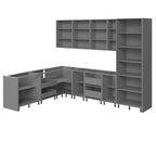 Kitchen Harmony Collection White Gloss & Gray Color Base Size 8x10Ft Wide - 126x96