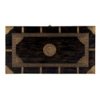 Nador Hand-Painted Brass Inlay Storage Trunk Coffee Table