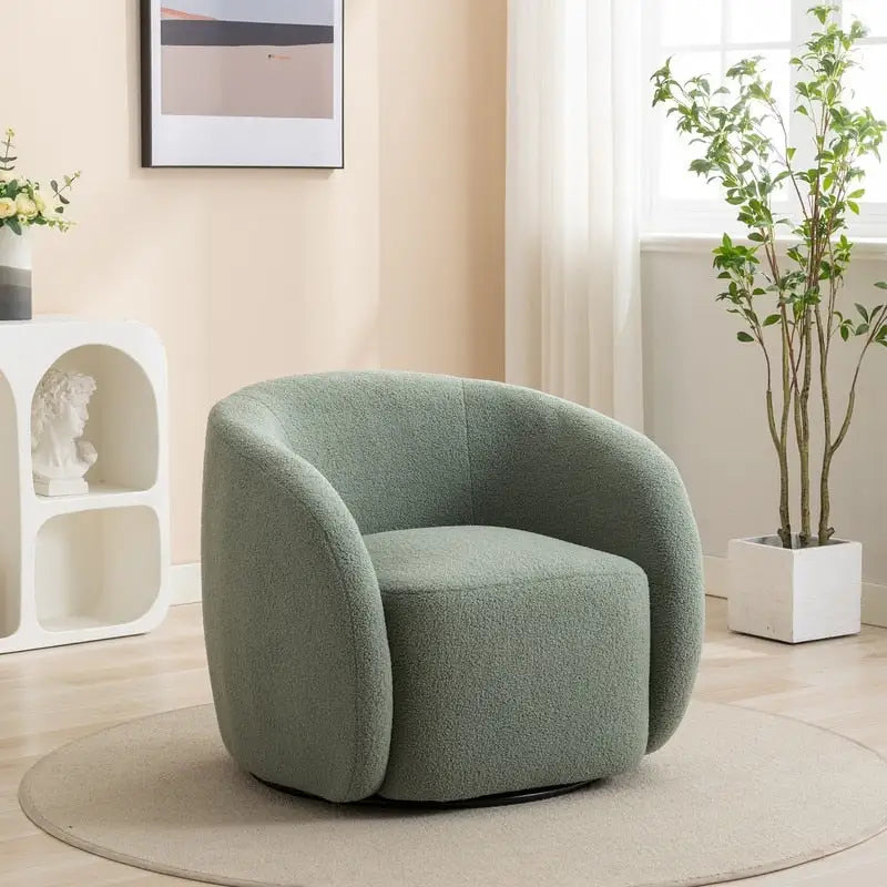 SEYNAR Modern Glam Upholstered 360 Degree Swivel Accent Armchair Set of 2
