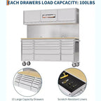 72 inch Tool Chest with Wheels, Garage Workbench, Solid Rubber Wood Top & with Lock Key Locking, Mobile Workstation Tool Cabinet for Workshop Storage