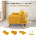 75.39 INCH Futon Sofa Bed, Convertible Folding Futon Couch Recliner Lounge For Living Room With 2 Pillow/Armrest