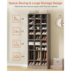 30 Pairs Tall Shoe Cabinet, 10 Tiers White Wooden Shoe Storage Rack for Closet, Entryway - 10-tier