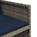 vidaXL Patio Dining Set with Cushions, Garden Table and Chairs, Gray Poly Rattan
