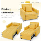 Adjustable Sleeper Chair Bed, 3-in-1 Convertible, Multiple Colors, Fits 1 Person