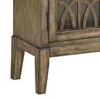40 Wide Glass Door Accent Cabinet with Adjustable Shelf, Distressed Parchment Finish