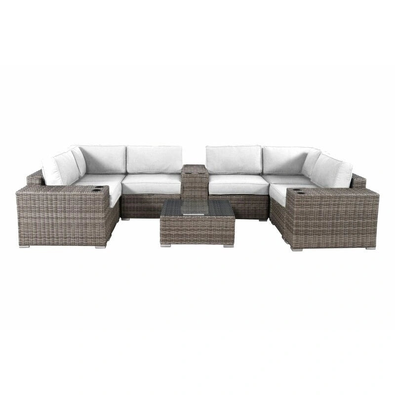 LSI Antibes Grey Wicker/Aluminium 12-piece Conversation Set