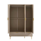 3 Door Wardrobe with Drawers - Taupe