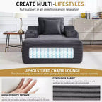 67 Chaise Lounge Chair, Indoor Sleeper Sofa Bed with 2 Pillows, Boneless Single Sofa Couch for Living Room, No Assembly Required
