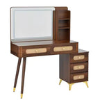Whisen Makeup Vanity Table with Mirror, Lights, 5 Drawers and Storage Shelf