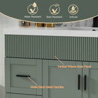 Wavy Line 30/36/48 Bathroom Vanity Set with Sink & Faucet