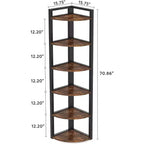 Tribesigns 6-Tier Corner Bookshelf, 70.86 Tall Book Shelving Unit Storage Rack