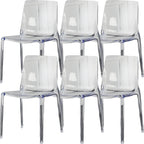 Amber Acrylic Armless Low Back Dining Chair