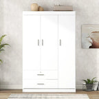 3-Door Wardrobe with 2 Drawers