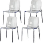 Amber Acrylic Armless Low Back Dining Chair