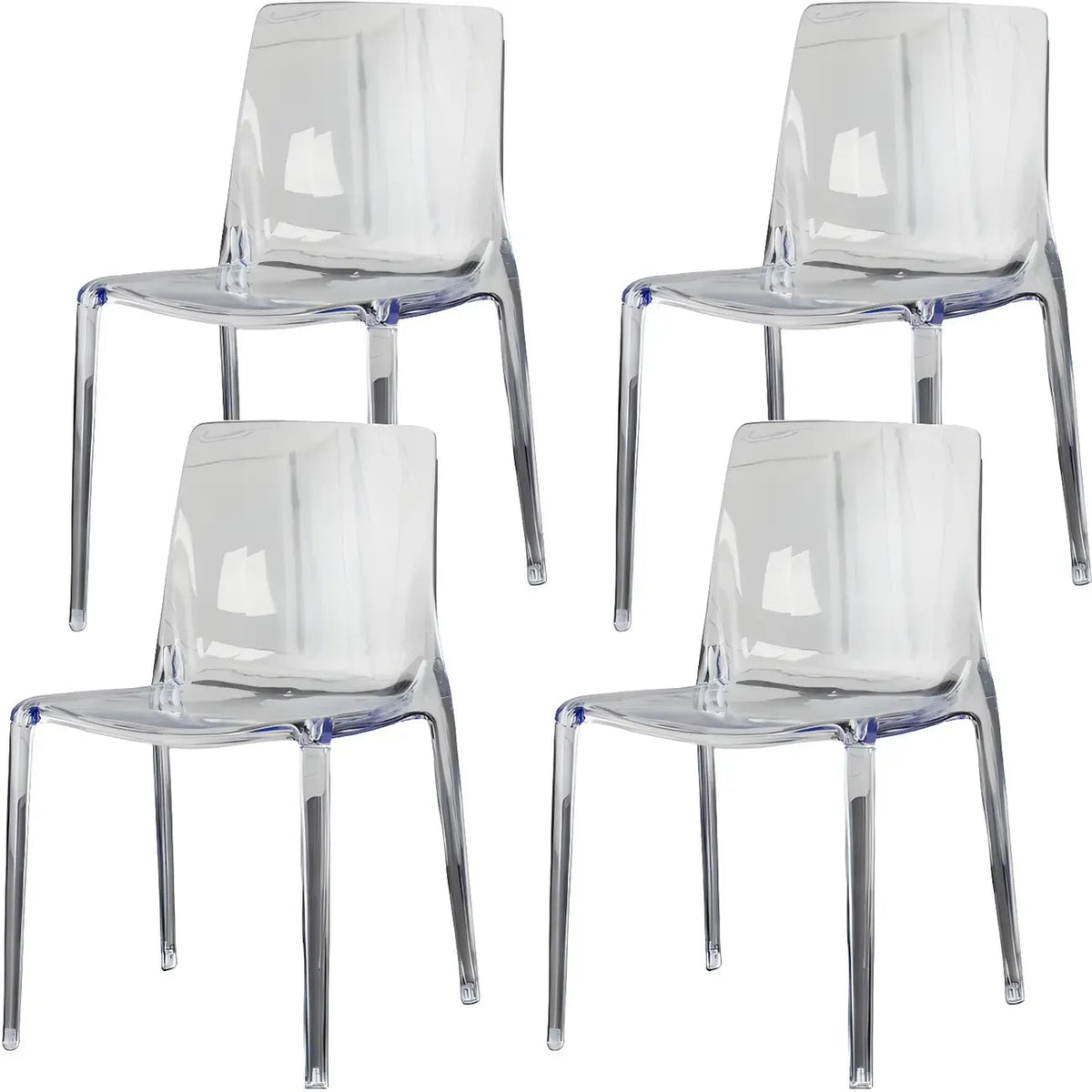 Amber Acrylic Armless Low Back Dining Chair