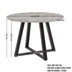 Roundhill Furniture Edo 5-Piece Dining Set, Round Trestle Table and 4 Upholstered Chairs