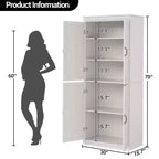 Freestanding Kitchen Pantry Storage Cabinet, 70 in Cupboard with Doors and Adjustable Shelves