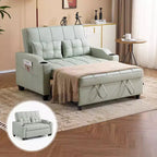Upholstered Cats Claw Leather Convertible Reclining Sleeper Sofa Bed With Cushions For Small Spaces