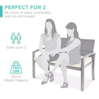 Best Choice Products 2-Person Outdoor Wicker Bench Garden Patio Porch Furniture w/ 700lb Capacity, Cushion
