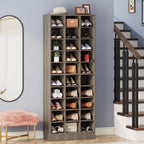 30 Pairs Tall Shoe Cabinet, 10 Tiers White Wooden Shoe Storage Rack for Closet, Entryway - 10-tier