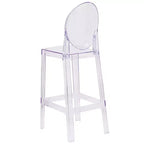 Emma and Oliver Ghost Barstool with Oval Back in Transparent Crystal