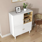 Multifunctional Storage cabinet with door, modern sideboard cabinet, wooden storage cabinet, leather handle drawer cabinet