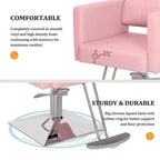 Karl Home Pink Heavy Duty Hydraulic Hair Stylist Salon Chair wiht Diamond Accents