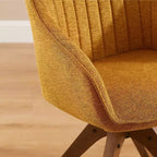 Art Leon Comfortable Fabric Swivel Accent Chair with Solid Oak Wood Legs