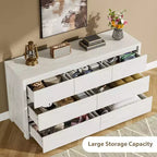 Wide Modern 7-Drawer Dresser for Bedroom, Large Wooden Chest of Drawers with Storage Organizer for Living Room, Hallway & Entryway