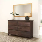 Solid Wood Farmhouse 6 Drawer Dresser