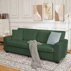 83W Modern 3-Seater Sofa with Deep Seat, Soft Fabric, Wide Armrest, Removable Washable Cushion Cover