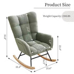 Nursery Rocking Chair, Living Room Glider Rocker for Breastfeeding, Comfy Accent Chairs for Bedroom, Plush Teddy Upholstered Armchairs Indoor