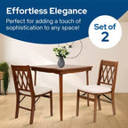 Stakmore Lattice Back Wooden Folding Chairs w/ Padded Seat, Fruitwood, Set of 2