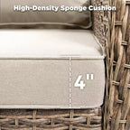 GDFStudio Halston Outdoor Wicker Chat Set with Cushions and Side Table