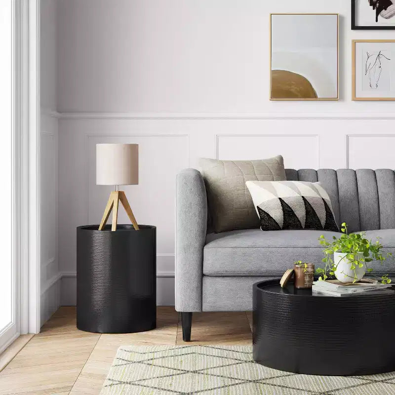 Round Hammered Drum Coffee Table
