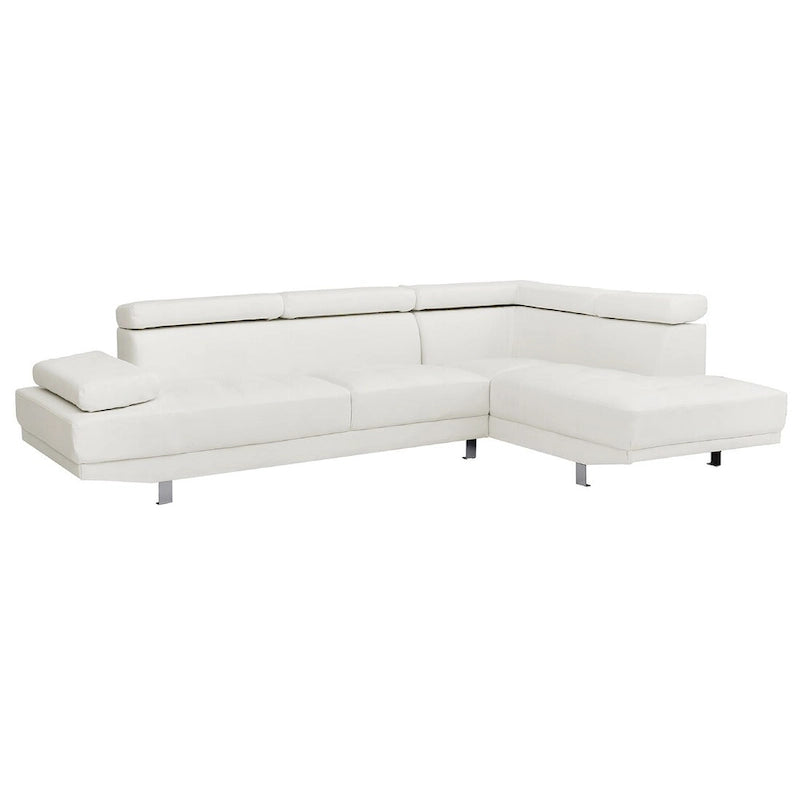Riveredge 109 in. W 2-piece Faux Leather L Shape Sectional Sofa - 76L x 109W x 28H