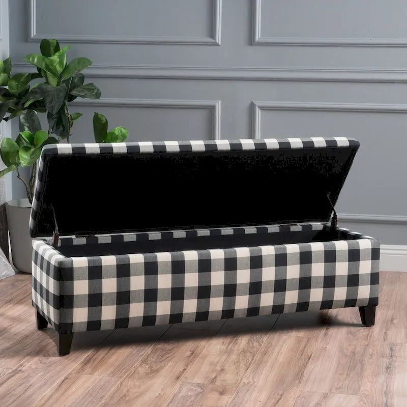 Modern Upholstered Storage Bench for Living Room Entryway