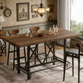 GDFStudio Mark Rustic Wood Metal Bar Height Table