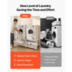 VEVOR Laundry Pedestal, 22.6 in Height, 29x29 in Washer and Dryer Pedestals with Pull-out Tray and Storage Space,800 lbs Load Capacity,Non-Slip,White