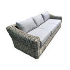 Teva Patio Furniture Hawaii Three-Tone Wicker Gray/Off White/Beige Sofa with Cushion