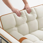 Velvet Convertible 55 2-Seater Sleeper Sofa with Pull-Out Bed, Adjustable Recline, Side Pockets, and Phone Holder