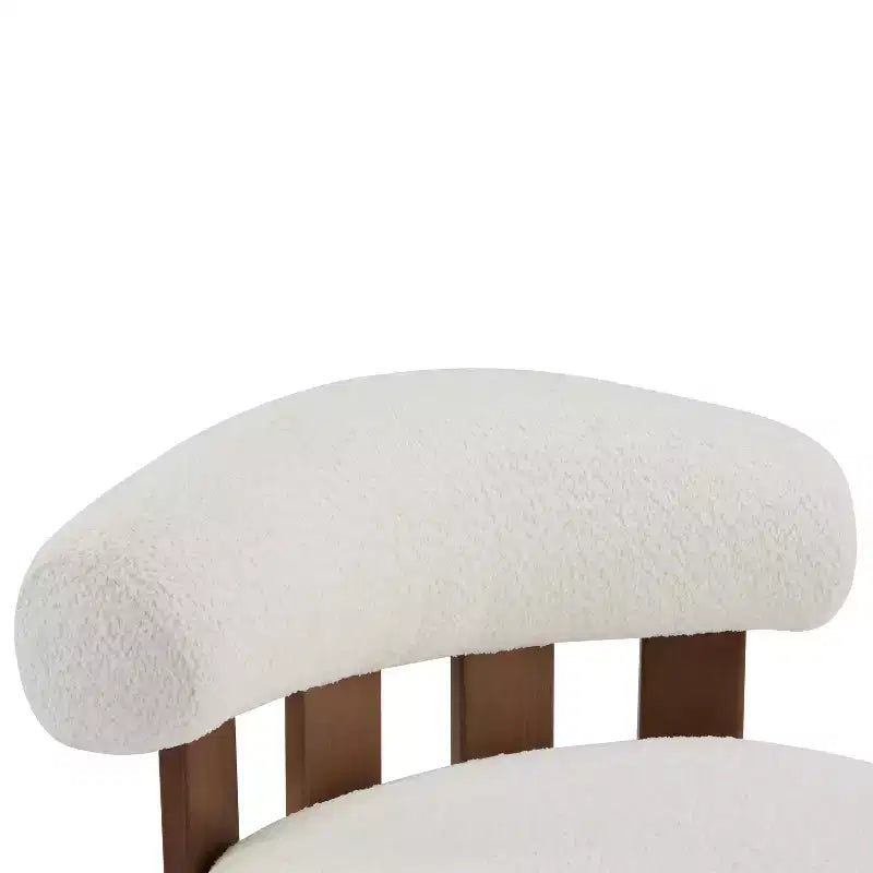 Christopher Knight Home Gareth Modern Wood Boucl Upholstered Accent Slipper Chair