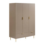 3 Door Wardrobe with Drawers - Taupe