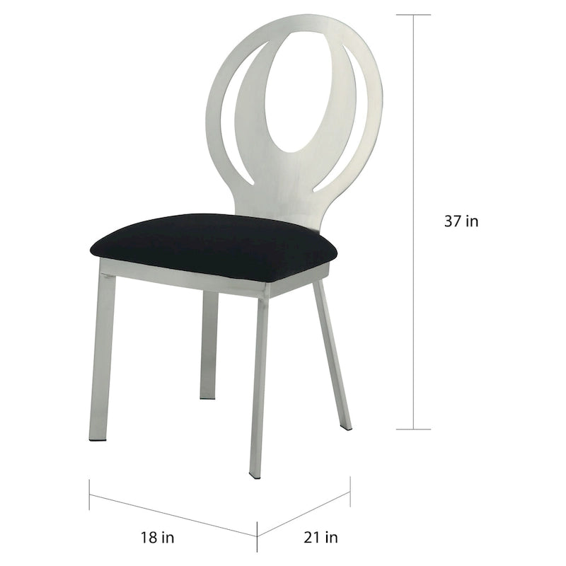 Heer Modern Black Steel U-shaped Pedestal 7-Piece Dining Set by Furniture of America