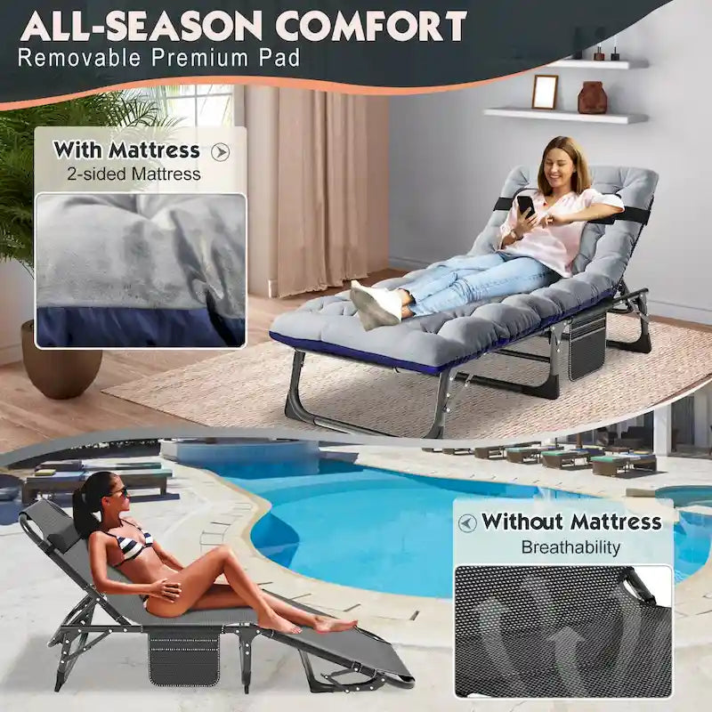 DoCred Upgraded Thicked Folding Camping Cot with Thicked Mattress