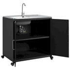 Outdoor Movable Kitchen Sink Patio Modular Kitchen Sink Station with Cabinet
