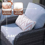 HOMLUX Set of 2 Patio Wicker Chairs Set Outdoor All Weather High Back Rattan Chairs